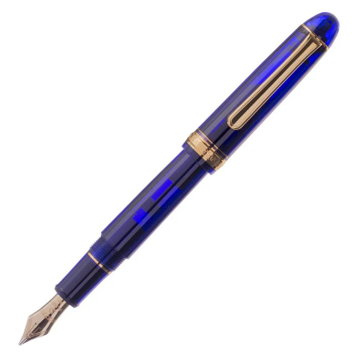 Platinum 3776 Century Chartres Blue Fountain Pen with Gold Trim